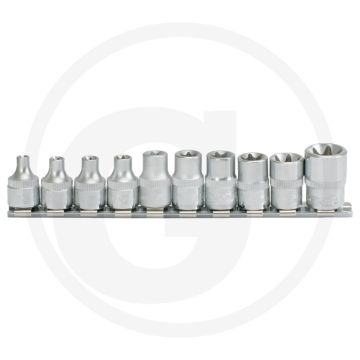 Ks tools 3/8" tx-e steckschlüsselsatz, 10-teilig, e5-e18, torx® e-profile, chrom-vanadium