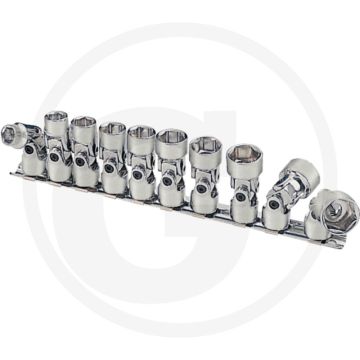 Ks tools 3/8" Classic Steckschlüsselsatz, Sechskant mit Gelenk, 10-teilig, 10-19 mm - flexibel und langlebig