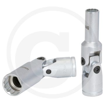 Ks tools 3/8" 12-kant-stecknuss mit gelenk, 12mm - chrom vanadium stahl, din 3120, iso 1174