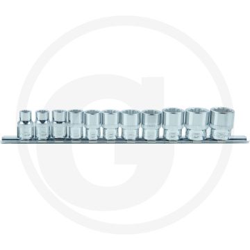 Ks tools 3/8" Chrom-Plus-Steckschlüsselsatz, 11-teilig 8-19mm, 12-teilig, Flanken-Zug-Profil