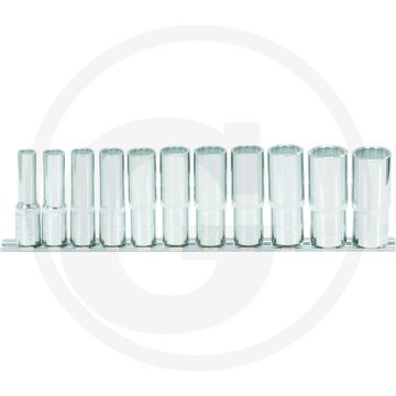 Ks tools 3/8" Chrom-Plus-Steckschlüsselsatz, zwölfeckig, lang, 11-teilig 8-19mm - flanktraction-profil