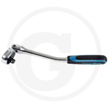 Ks tools 3/8" chromeplus® Gelenkumschaltknarre mit gebogenem Schaft, 72 Zähne - 180° flexibler Kopf