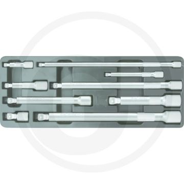 Jeu de rallonges à cardan Ks Tools, 9 pièces - emmanchement 1/4" - 1/2"