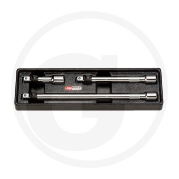 Ks tools 3/8" chromeplus® lokplus-verlengstukset met kogel ontgrendeling, 3-delig, 75-250 mm - hoogglans verchroomd, 3-dlg, 75-150-250 mm