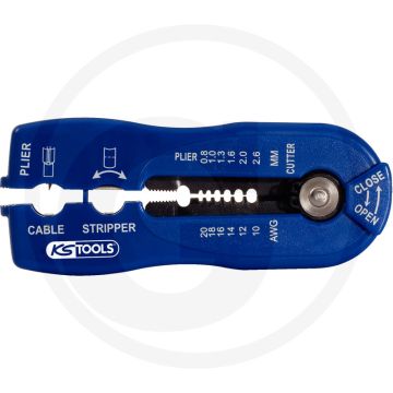 Ks tools multifunktions-abisolierwerkzeug, 0,8-2,6 mm - draadstripgereedschap met rund- en längsschnittfunktion