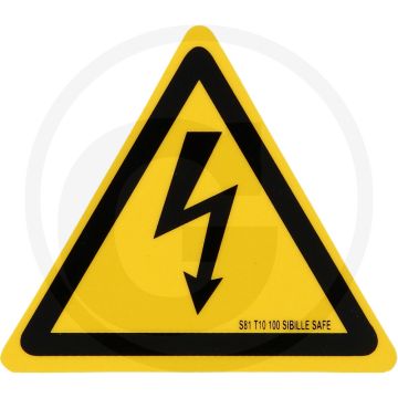 Ks tools warnschild-hybrid-blitz kunststoff, 100 mm - dikte 1 mm