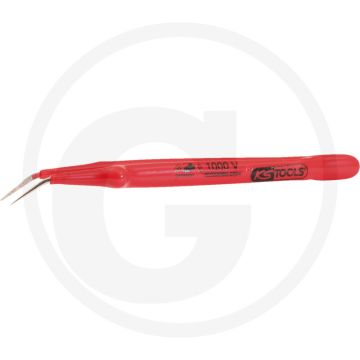Ks tools geïsoleerde pincet, gebogen, 15,5 mm, 200mm lengte