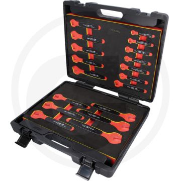 Ks tools maulschlüssel-satz m: isolierung 18-tlg. sw 7-24, iec 60900, 15° maulstellung