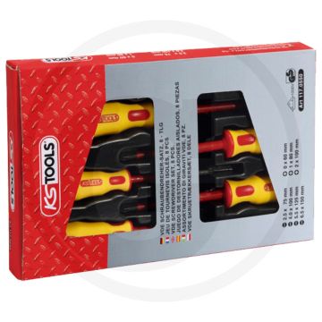 Ks tools ergotorque® vde schraubendrehersatz 8-teilig, im displaykarton - isoliert nach iec 60900