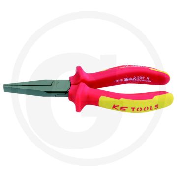 Ks tools ergotorque® vde flachzange, 165 mm - 2-komponentengriff, gezahnte ausführung