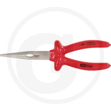 Ks tools ergotorque® vde flachrundzange, 200 mm - lang backen, matt verchromt, 1000volt Prüfzeichen