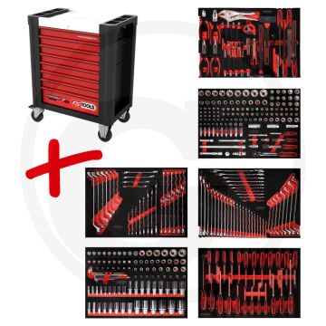 Ks tools werkstattwagen p10 met 366 werkzeugen - schwarz-rot