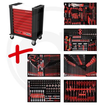 Ks tools werkstattwagen p10 met 399 werkzeugen - schwarz-rot, 104570g