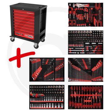 Ks tools werkstattwagen p15 met 366 werkzeugen - schwarz-rot - 105.2 kg