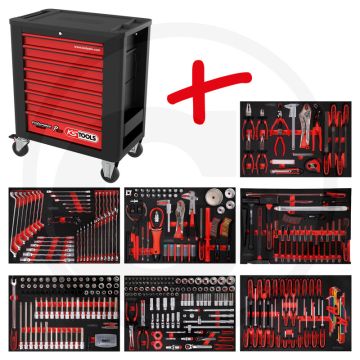Ks tools werkstattwagen p15 met 397 werkzeugen - schwarz-rot