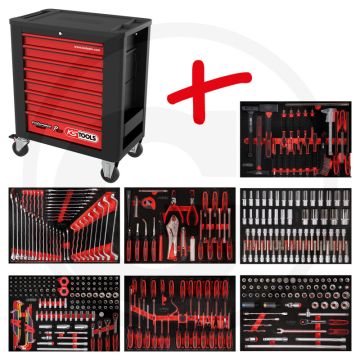 Ks tools werkstattwagen p15 met 403 werkzeugen - schwarz-rot - 110840g