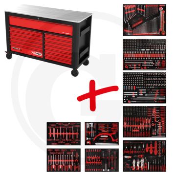Ks tools werkstattwagen p45 met 706 werkzeugen - schwarz-rot