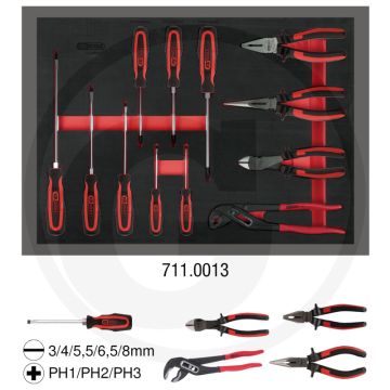 Ks tools schraubendreher- u. zangen-satz, 12tlg. - 1/1 systemeinlage