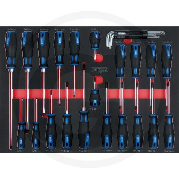 Ks tools set scs schroevendraaiers, 29-dlg, in 1/ - olie- en chemikalienbeständig