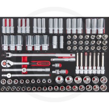 Ks tools scs steckschl.-satz, 95-tlg., 1/2 in 1/1 einlage - Öl- und chemikalienbeständig