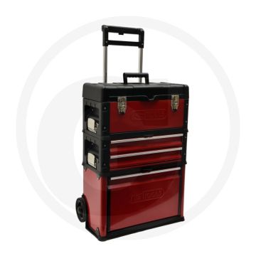 Ks tools verrijdbare gereedschapskast van kunststof / plaatstaal - multifunctioneel en stapelbaar - 75 kg draagkracht