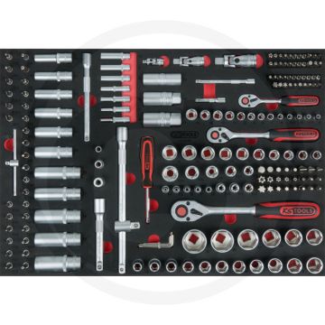 Ks tools 1/4+3/8+1/2" steckschlüssel-satz 195tlg. met 1/1 systemeinlage
