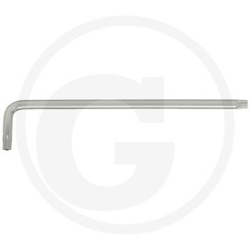 Ks tools classic fünfstern-profiel-winkelstiftschlüssel met bohrung, extra lang, ts50 - gehärtet, verchroomd, staal