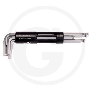 Ks tools classic 3 in 1 haakse binnenzeskant-stiftsleutelset met kogelkop, lang, 8-delig, 5/64"-3/8" - ideaal voor moeilijk bereikbare schroeven