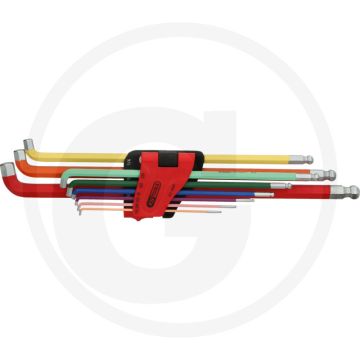 Ks tools kugelkopf-innensechskant-winkelstiftschlüssel-satz, extra lange ausführung, 108° abgewinkelt