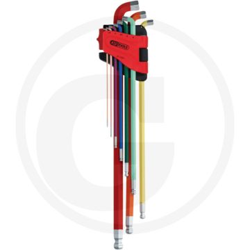 Ks tools kugelkopf-innensechskant-winkelstiftschlüssel-satz, extra lange ausführung, 108° abgewinkelt
