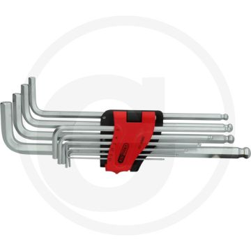 Ks tools inbusschlüsselsatz 10-tlg. - extra lange ausführung mit kugelkopf - din iso 2936