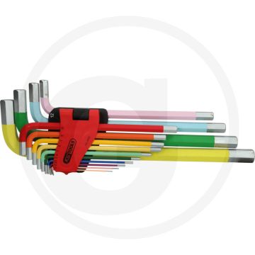 Ks tools innensechskant-winkelstiftschlüssel-satz, extra la, matt verchromt, din iso 2936