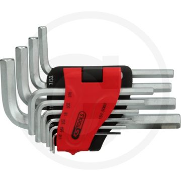 Ks tools innensechskant-winkelstiftschlüssel-satz, im klapp - zollmaße, durchgehend gehärtet