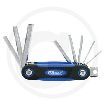 Ks tools chromeplus® haakse binnenzeskant stiftsleutels in houder, 8-delig, 2,5-10 mm - durchgehend gehärtet