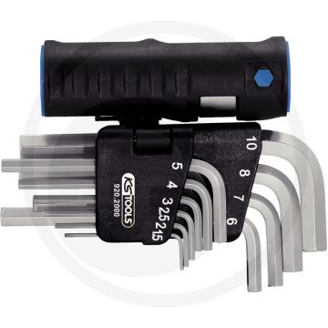 Ks tools classic 3 in 1 binnenzeskant-winkelstiftschlüssel-satz, kurz, 10-delig, 1,5-10 mm - durchgehend gehärtet