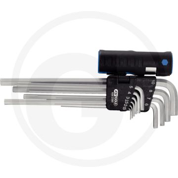 Ks tools classic 3 in 1 binnenzeskant-winkelstiftschlüssel-satz, extra lang, 10-delig, 1,5-10 mm - door en door gehard