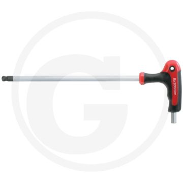 Ks tools ergotorqueplus® haakse binnenzeskant-stiftsleutel met kogelkop en t-greep, 2 mm - ideaal voor moeilijk bereikbare schroeven