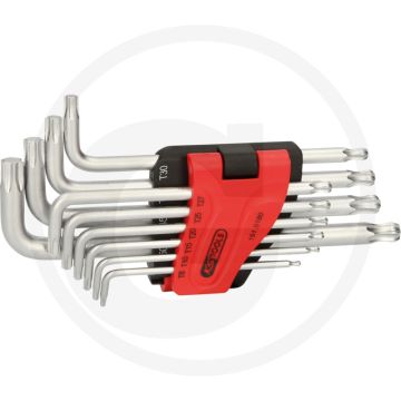 Ks tools tx-stern-kugelkopf-winkelstiftschlüssel-satz, lang - matt verchromt