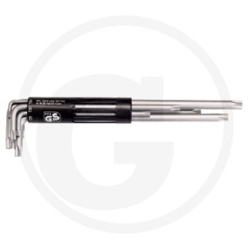 Ks tools classic 3 in 1 tx-haakse stiftsleutelset, extra lang, 8-delig, t10-t50 - door en door gehard - mat verchroomd