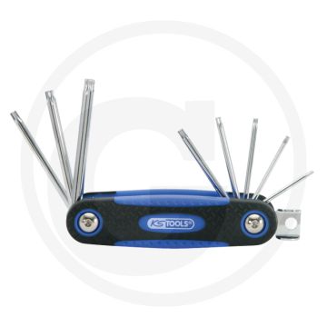 Ks tools chromeplus® haakse tx stiftsleutels in houder, 8-delig, t8-t40, durchgehend gehärtet