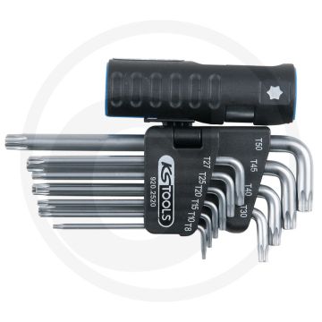 Ks tools classic 3 in 1 tx-winkelstiftschlüssel-satz, lang, 9-delig, t10-t50 - door en door gehard
