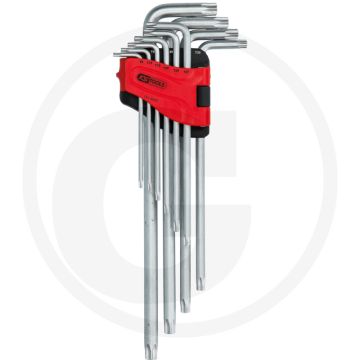 Ks tools tx-stern-winkelstiftschlüssel-satz mit bohrung, xl - extra lange ausführung, durchgehend gehärtet