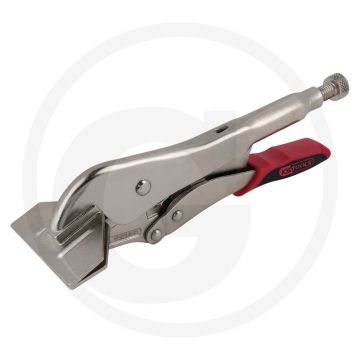 Ks tools breedbek-griptang met hendel voor snelle ontgrendeling, 250 mm - geschmiedete greifbacken, feststellarretierung, einstellrad, vernickelt