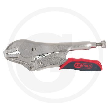 Ks tools griptang met easy-release, rechte bek, 40 mm, l: 175 mm - geschmiedete greifbacken, gezahnte ausführung, größenjustierung