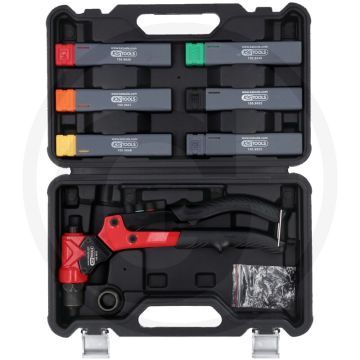 Ks tools 3in1 handnietzangen-satz drehbar 12-tlg. met 360° draaibare kop