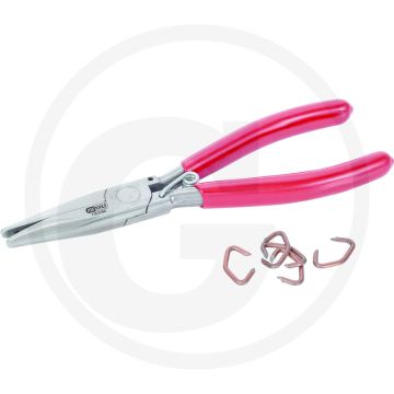 Ks tools set tangen voor bekledingsklemmen, incl. 100 klemmen - met tauchisoliertem griff - 86x28x210mm