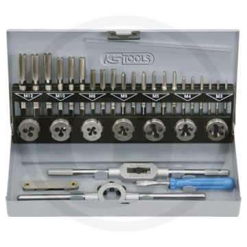 Ks tools hss co draadsnijgereedschap-set, 32-delig, industriekassette, kobaltierter hochleistungs-stahl