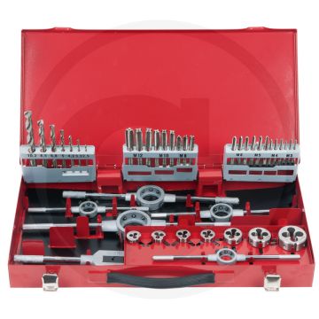 Ks tools hss draadsnijgereedschap-set industrieca 44-delig - hoogwaardig staal, 230x60x416mm, 3930g