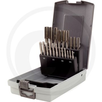 Ks tools hss handgewindebohrer-set m im kunststoffkoffer 21-teilig, m3-m12 - edelstahl, din 352 konform