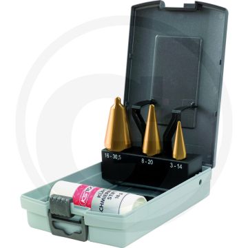 Ks tools hss tin conische plaatstaalboor-set 4-dlg. met tin-bescherming